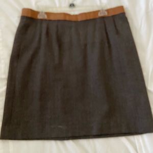 Loft brown wool tweed skirt size 14